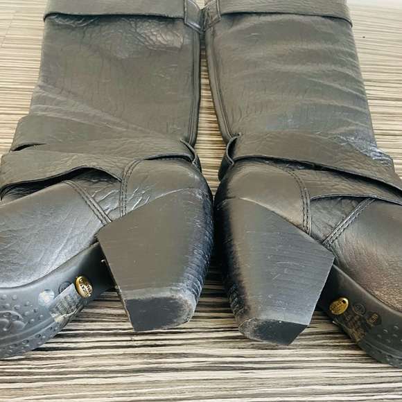 Lucky Candice Black Pebbled Leather Tall Boots 6 - Picture 5 of 8